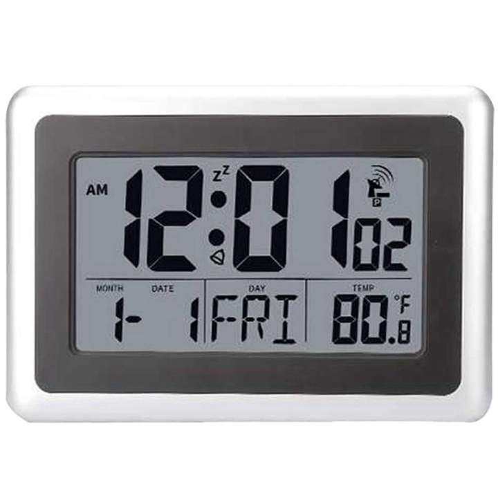 Atomic Digital Wall Clock Large Lcd Display Battery Operated Indoor Temperature Calendar Table Standing Snooze Without Back Light Silver Lazada - Large Display Lcd Wall Clock Atomic Digital Wall Clock Large Lcd Display Battery Operated Indoor Temperature Calendar Table Standing Snooze Without Back Light Silver Lazada - Large Display Lcd Wall Clock