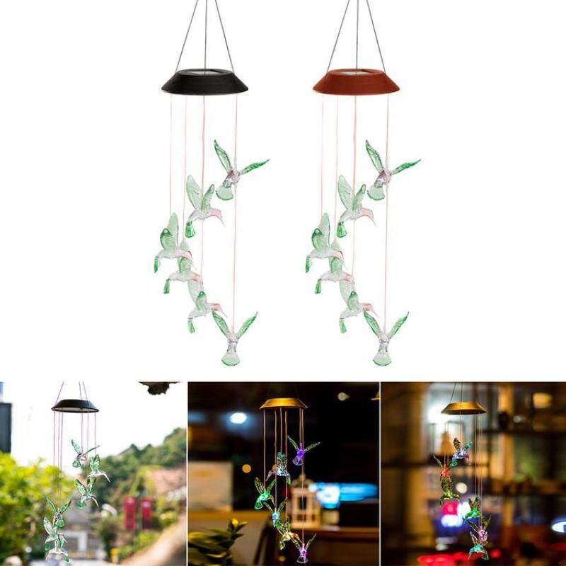 Đèn LED Đổi Màu, Trang Trí Sân Vườn, Chuông Gió, Sử Dụng Năng Lượng Mặt Trời, Hummingbird