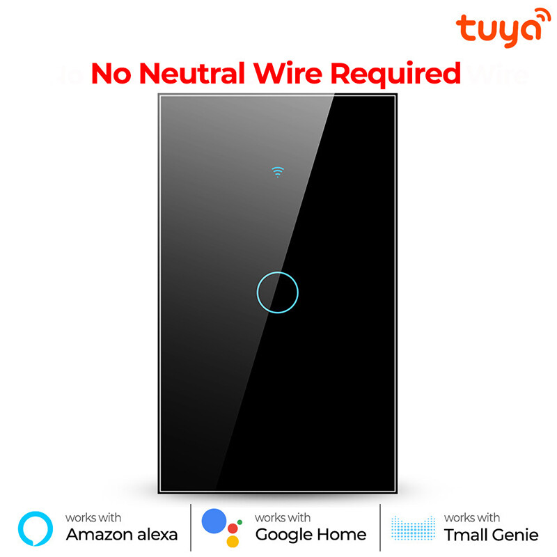 Homoo 1/2/3/4 gang tuya wifi+rf433 smart switch us support/touch/voice control universal smart home work with alexa and goo gle home