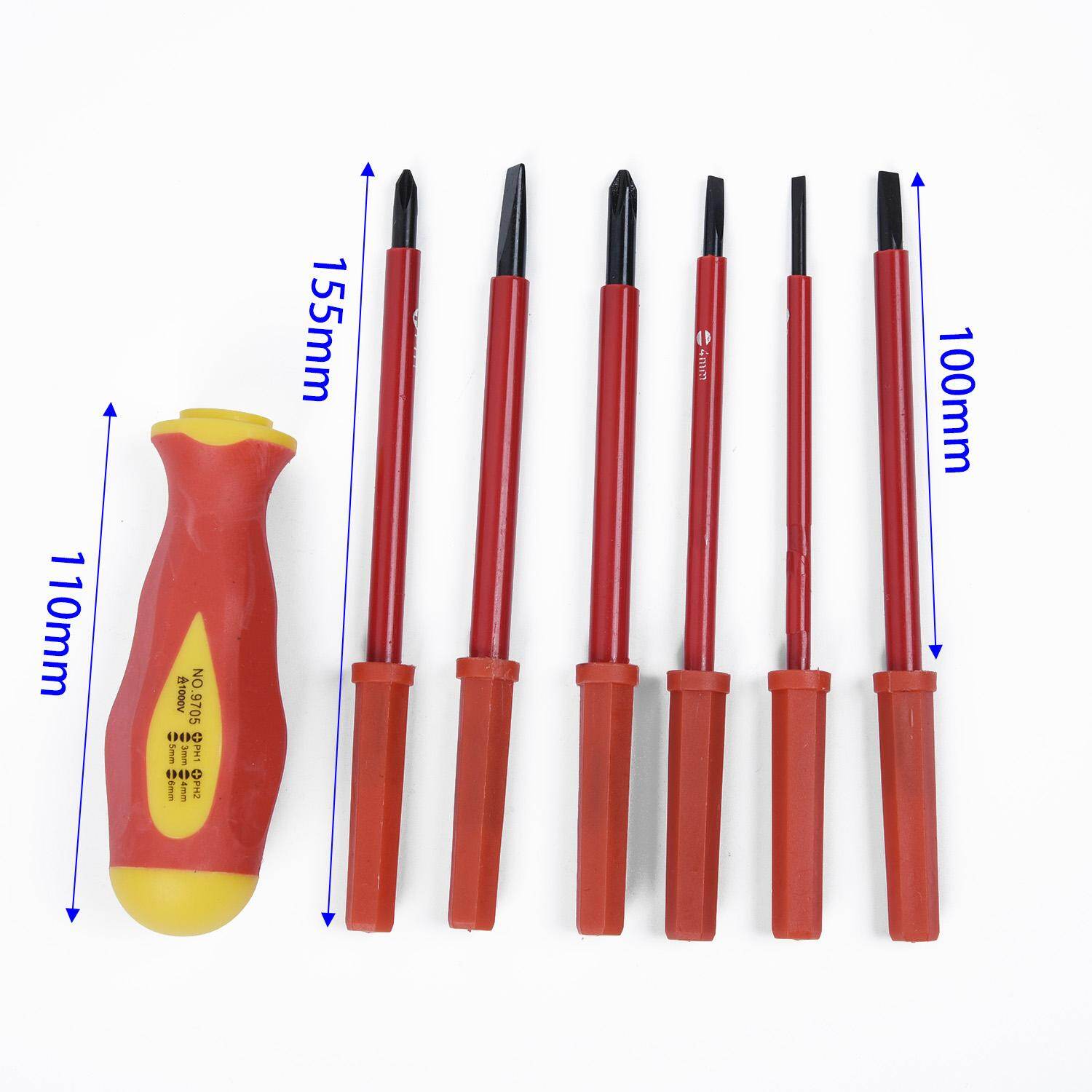 7x Insulated Screwdriver Set Electrician Dedicated Magnetic Precision Phillips Hand Tools