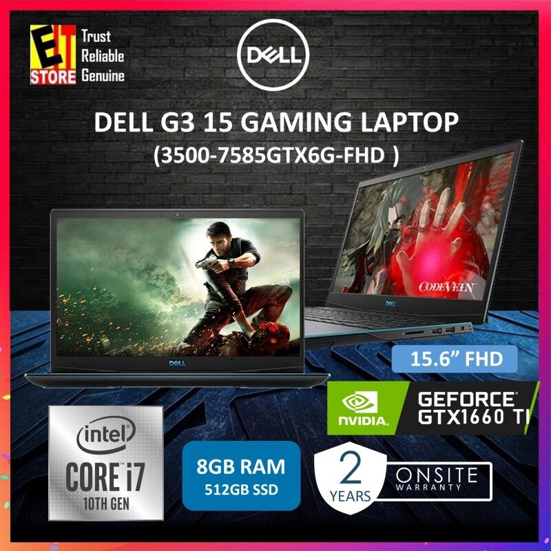 DELL GAMING LAPTOP G3 15 3500-7585GTX6G-FHD (I7-10750H/8GB/512GB SSD/GeForce GTX1660 Ti 6GB/15.6FHD/W10/2YR) Malaysia