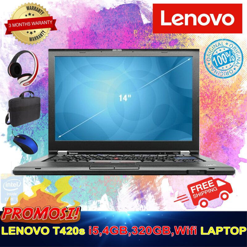 Lenovo i5 Laptop 4GB RAM, 320GB HDD, Wifi, DVD RW, Win 10, - Free Bag + Free Mouse + Free Headphone - 3 Months warranty From The Supplier (factory Refurbished) Malaysia