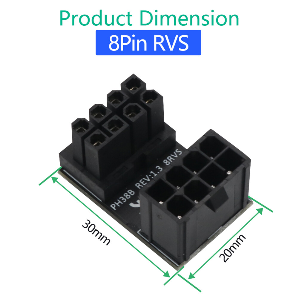 [lotsgoods]สำหรับเดสก์ท็อปกราฟิกการ์ดgpu Atx 8 Pin 180 องศาขั้วต่อมุมอะแดปเตอร์อุปกรณ์