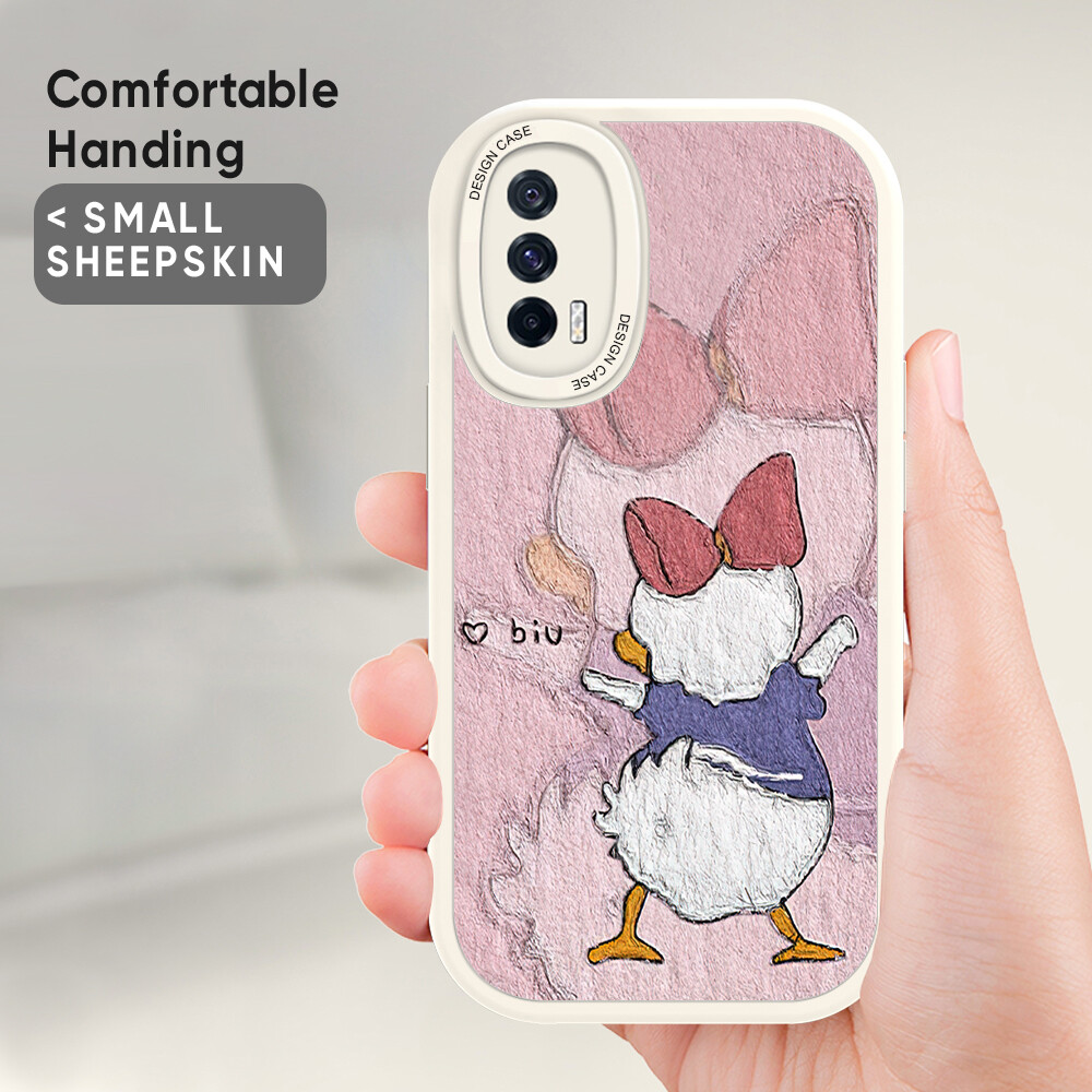 ZeroQiQi Casing Case For Redmi Note 10,Redmi Note 10 5G,Redmi Note 10 Pro,Redmi Note 10S Case Slim Cartoon Daisy Duck Leather Back Casing PU Leather Cover Phone Case