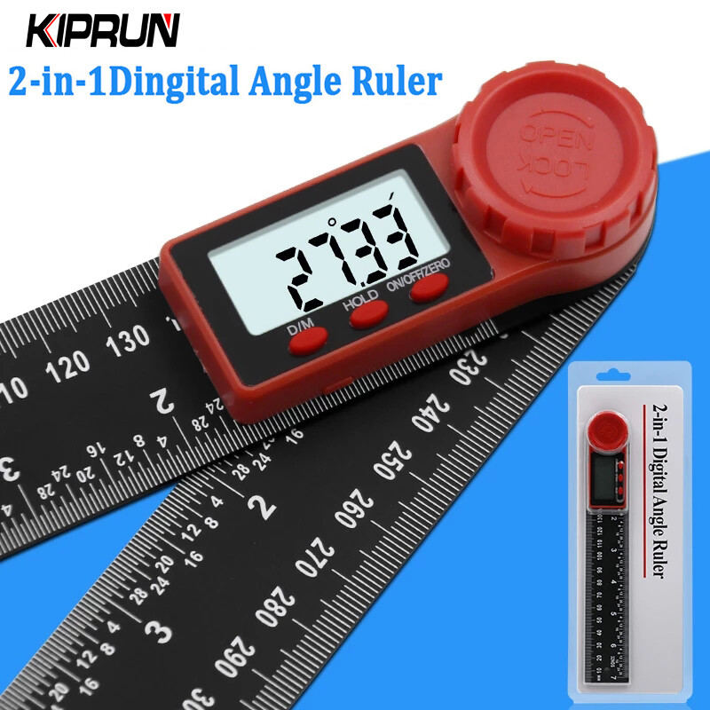 KIPRUN 200mm Digital Protractor Ruler Inclinometer Goniometer Level Measuring Tool Electronic Angle Gauge Angle Ruler, 0-360
