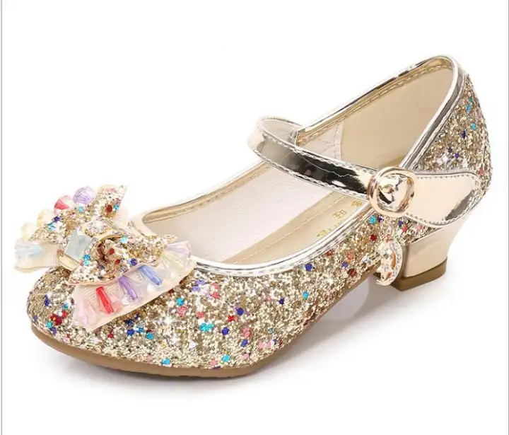 girls gold wedding shoes