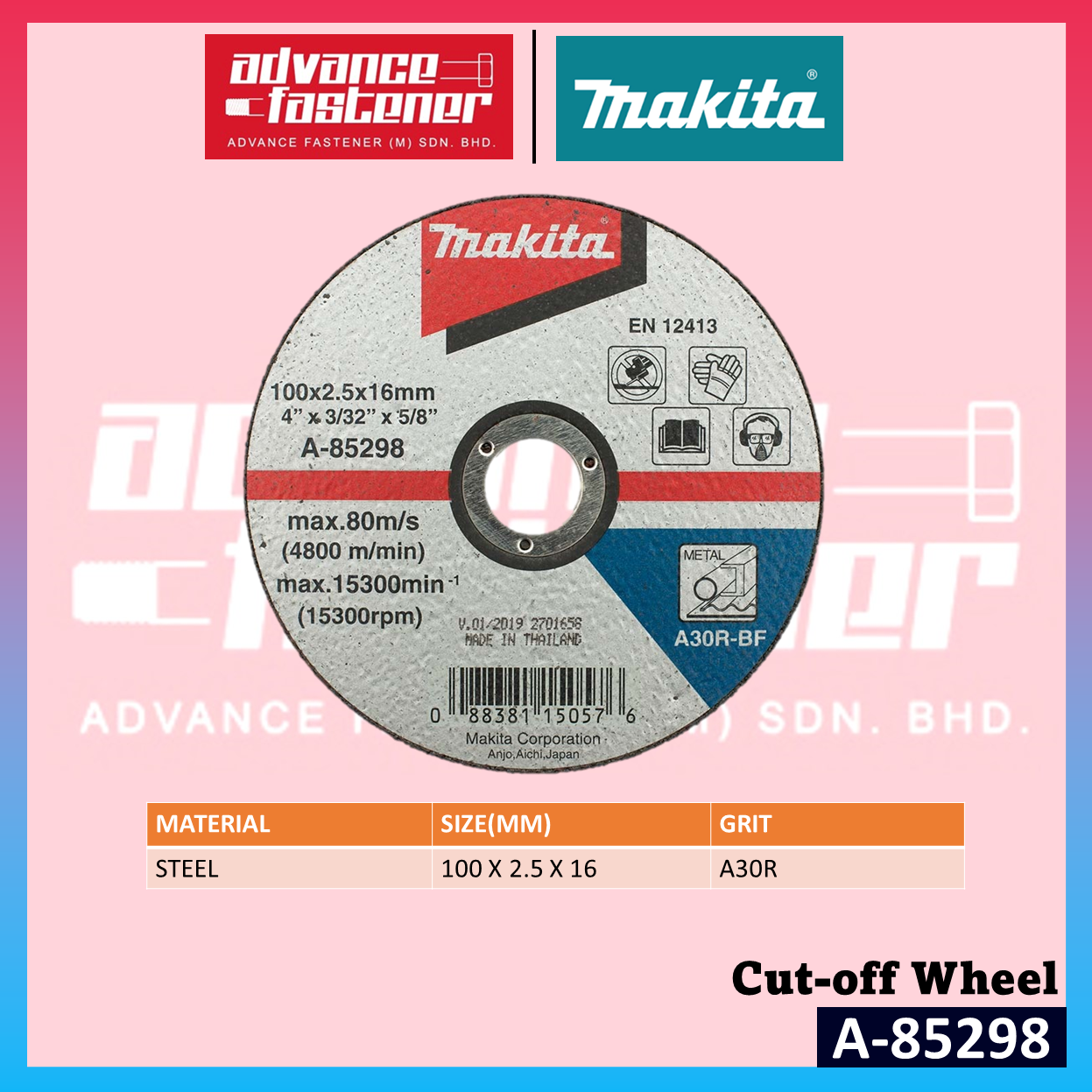 AlJessour| MAKITA A-87672 CUT-OFF WHEEL - 14 INCH