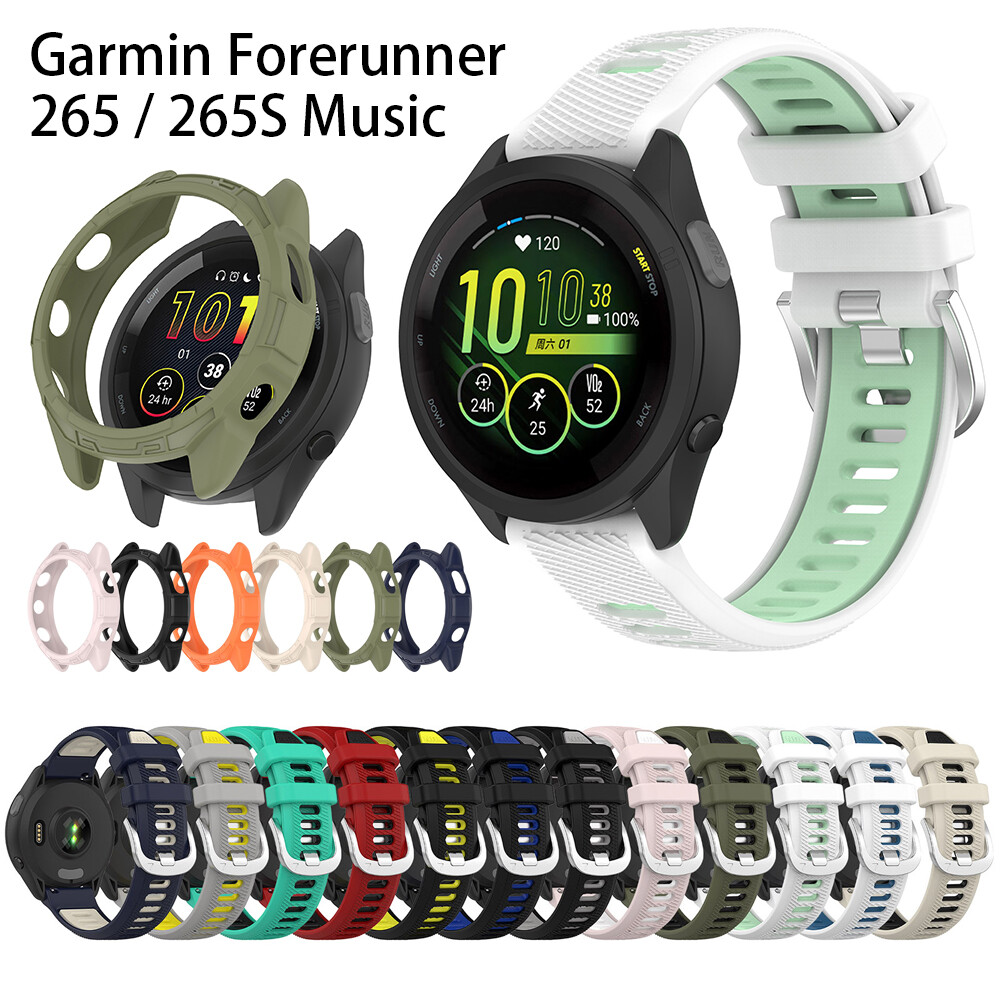 For Garmin Forerunner 265 265S Music strap case screen protector dust plug USB Cable Type C adapter dock 2023 new smart watch band straps