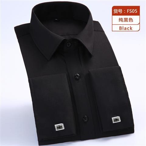 Cufflink shirt french business shirt long sleeve non iron french men's wear men's large business casual slim fit袖扣衬衫法式商务衬衣长袖免烫法式男装男士大码商务休闲修身型品牌：esea/义深海面料/材质：其它/棉成分含量：100%版型：修身领型：其它袖长：长袖风格：休闲0104.