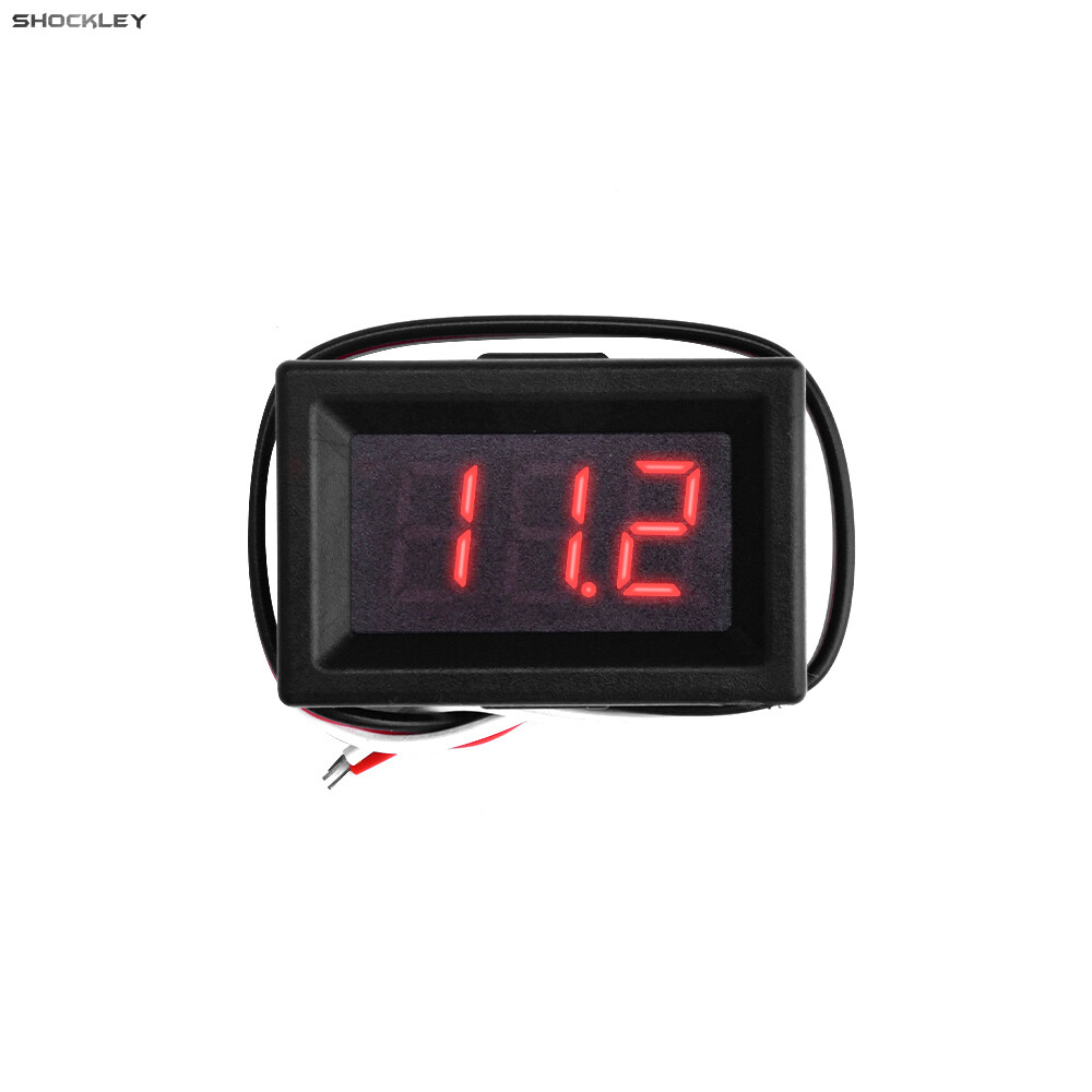 Shockley 0.36 inch dc 3-30v digital voltmeter voltage tester gauge led display 3-wire volt meter for car motor panel mount