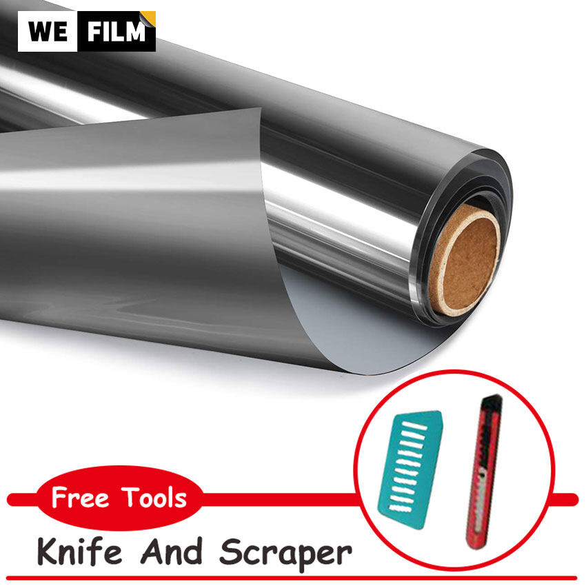 Dark Grey Window Film for Home Heat Insulation UV-Proof Protect Privacy One-Way Mirror Glass Stickers for Home or Office(30,50,60,70,80,90,100,152cm)