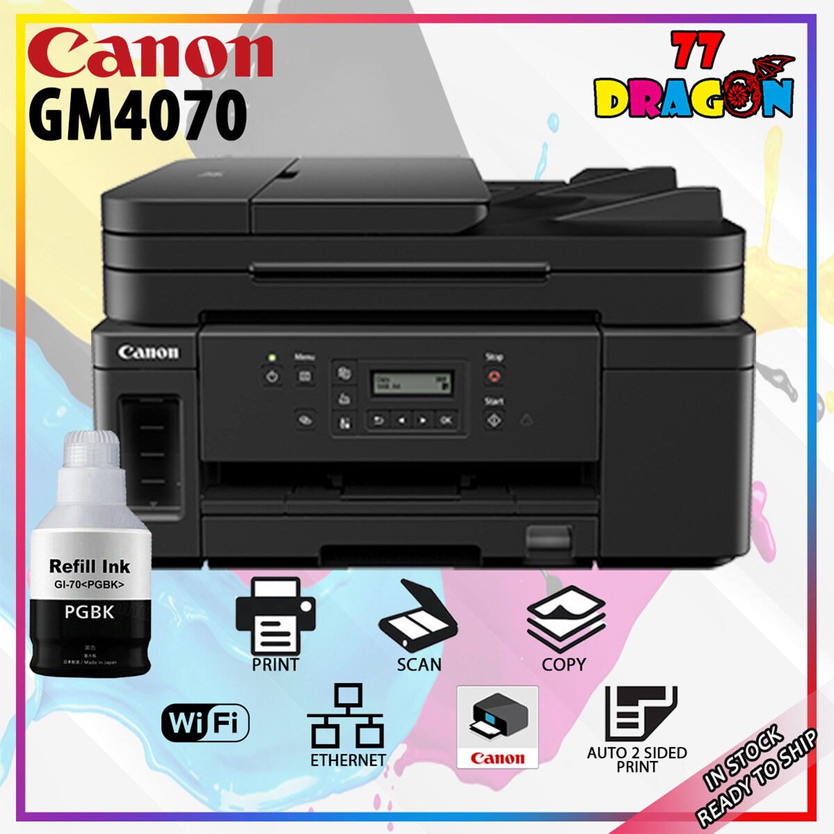 Canon PIXMA GM4070 Refillable Ink Tank Wireless Monochrome Printer