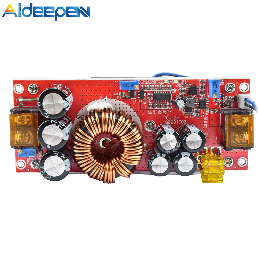 Aideepen 1800W 40A DC đến DC 1200W 20A Bộ chuyển đổi tăng áp Mô-đun nguồn tăng đầu vào 8-60V Đầu ra 12-90V DC sang mạch DC Điện áp tăng pin mặt trời Bộ khuếch đại pin DIY