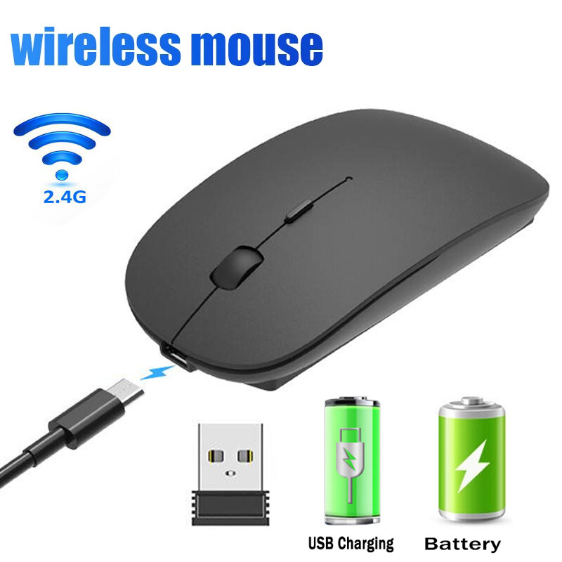 1600DPI Chuột không dây 2.4G cổ điển có thể sạc lại chuột siêu mỏng chuột không tiếng câm cho PC máy tính xách tay văn phòng phụ kiện máy tính xách tay