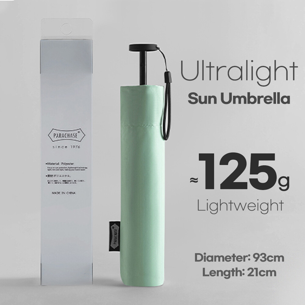 Parachase 110G Ultralight Sun Umbrella Portable Anti UV Travel Folding Umbrella Rain Women Simple Light Parasol 6 Ribs UPF50+