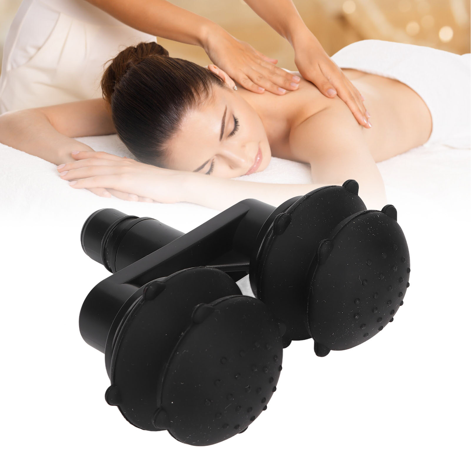 Massager Replacement Head Black Silicone Massage Attachment Head for Daily