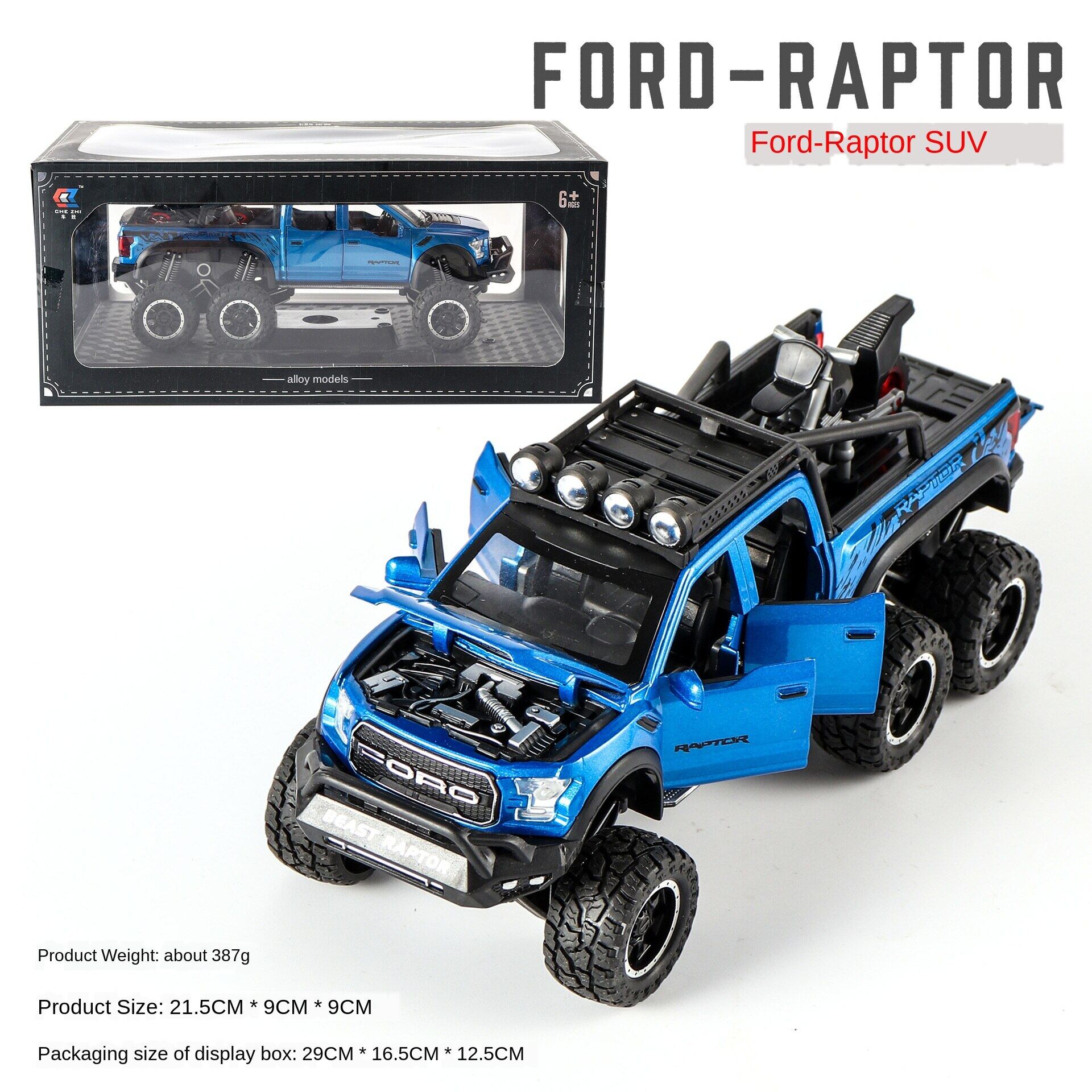 Car Toys 1 Chiếc Xe Địa Hình 6 Bánh Ford Raptor 1:28 (Không Hộp) Đồ Chơi Mô Hình Ô Tô...