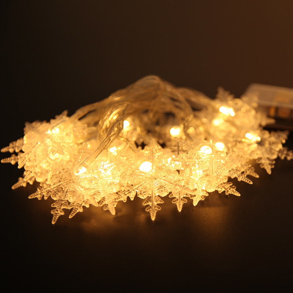 Rèm Dây Hình Bông Tuyết 20 LED Đèn Cửa Sổ, Trang Trí Tiệc Cưới Giáng Sinh