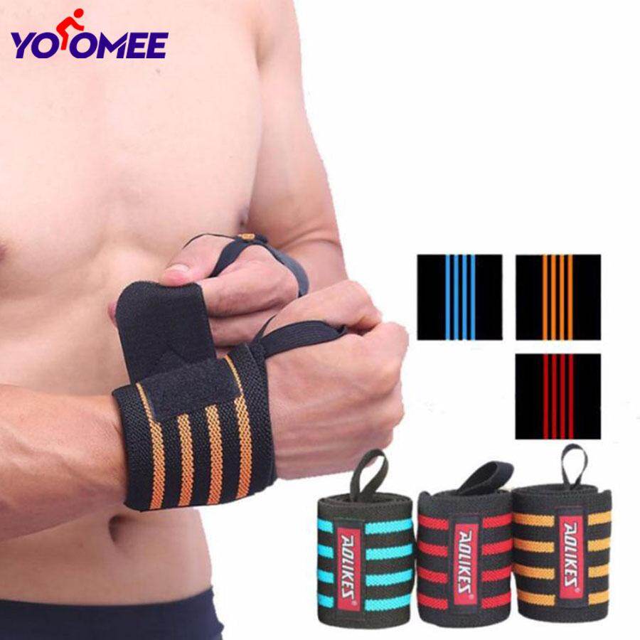 Yoomee 1 Pair Wrist Support Straps Color Wrapped Wristband Basketball Volleyball Weightlifting Fitness Bandage Wristband Elastic Protection Training Necessary