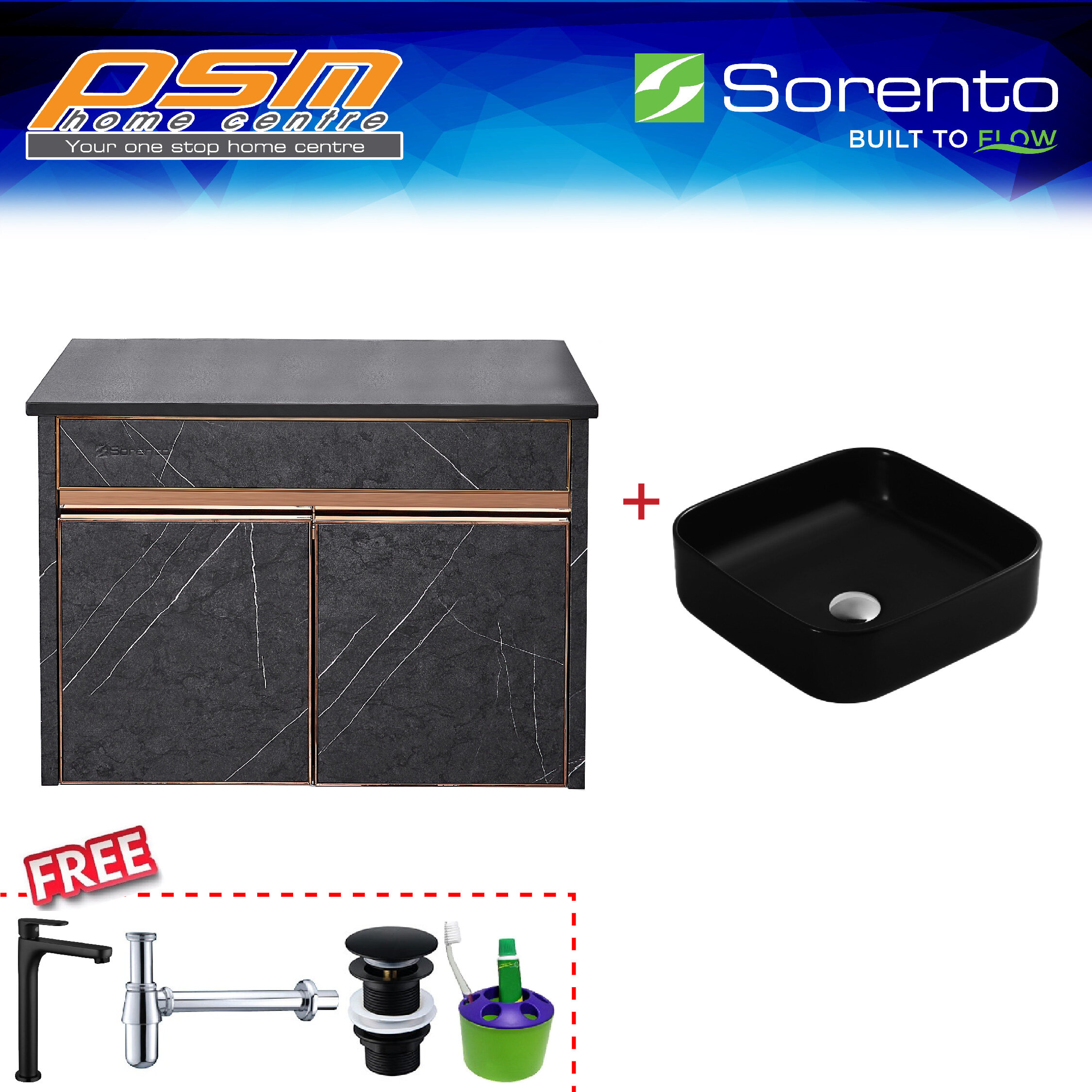 SORENTO Stainless Steel 304 Water Proof Bathroom Counter Top Basin
