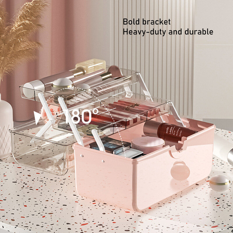 XMDS Hộp lưu trữ, kệ, đa năng hộp đựng đồ trang điểm hộp mỹ phẩm Kệ và ngăn kéo hộp lưu trữ bàn mỹ phẩm hộp lưu trữ công suất cao nhựa chống bụi trong suốt máy tính để bàn hộp lưu trữ di động