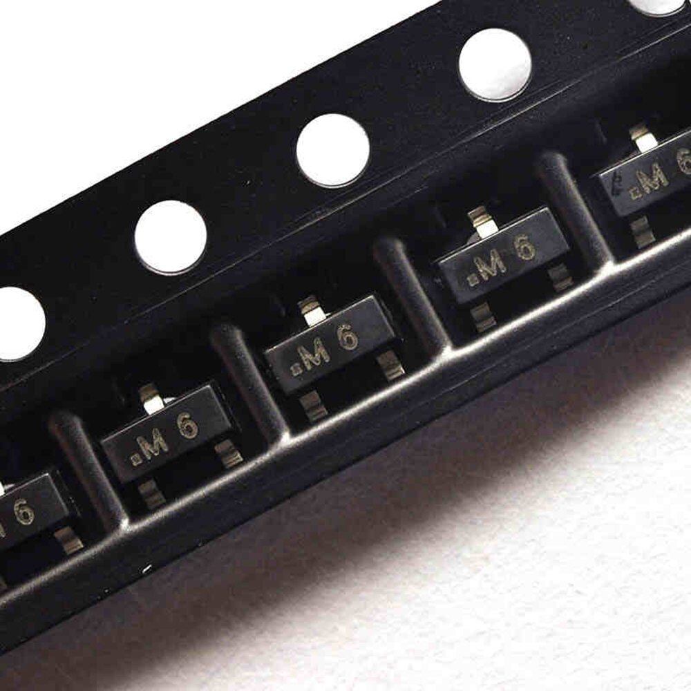 100pcs s9015 m6 0.1a/45v pnp sot23 smd transistor