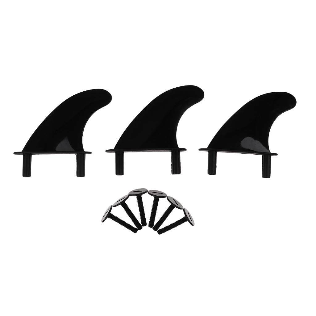 DYNWAVE 3Pcs Plastic Soft Top Surf Fin & 6 Fins Screws For Surfboard Softboard And SUP Stand Up Paddle Board