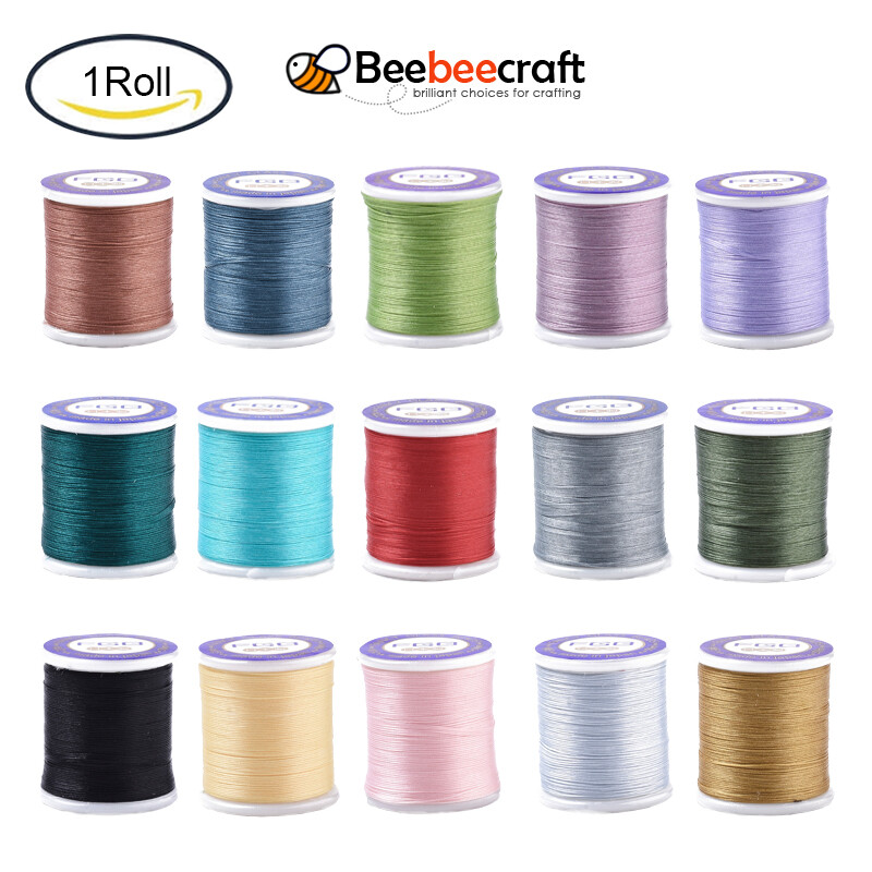 1 Roll Nylon Beading Threads for Seed Beads White 0.1mm about 54.68 yards(50m)/roll
