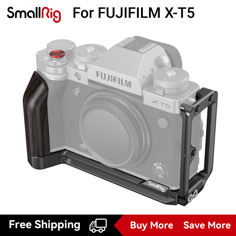 Smallrig l-shape grip bracket multifunctional cage with hdmi usb-c cable clamp for fujifilm x-t5 4135 / 4136 / 4137/ 4127 / 4260