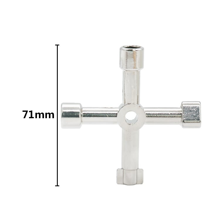 4 Way Universal Cross Triangle Wrench KEY for Train Electrical Elevator Cabinet Valve Alloy Triangle Cross Triangle KEY
