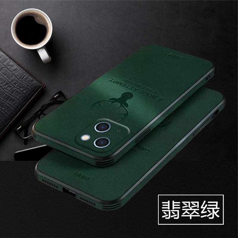 Sang Trọng kết cấu da gọng vuông trường hợp trên cho iPhone 16 Pro Max 15 Pro Max 15 16 Cộng với 14 Pro Max 13 Pro Max 12 11 Pro Max mini Iphone x XR XS Máy ảnh chụp Hươu Vỏ chống sốc bảo vệ