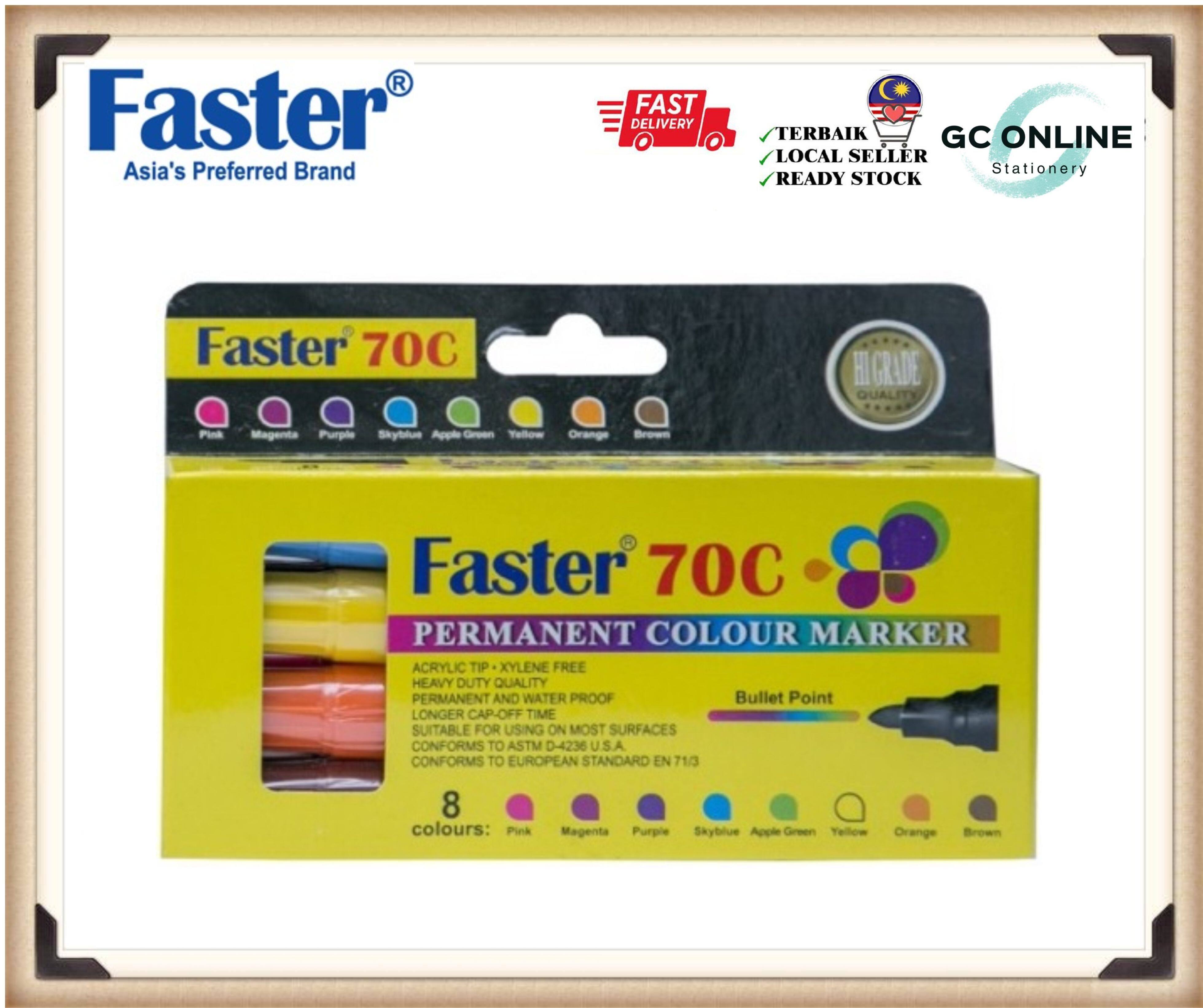 Faster 70C Permanent Colour Marker Pen Set 8 colour / Pen Marker