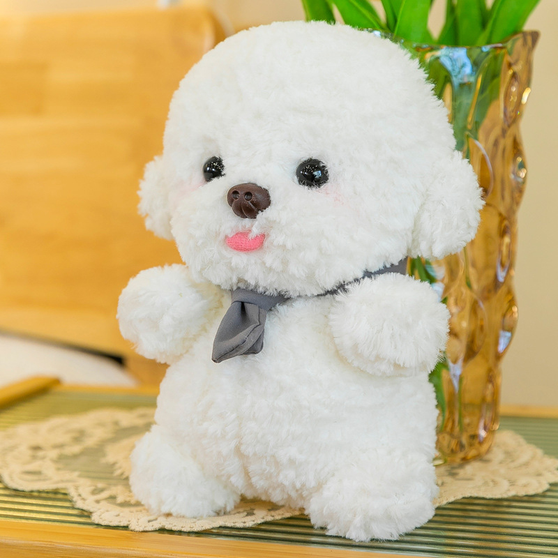25cm Cute Bichon Frize Plush Toy Doll Small Dog Doll Teddy Dog Doll