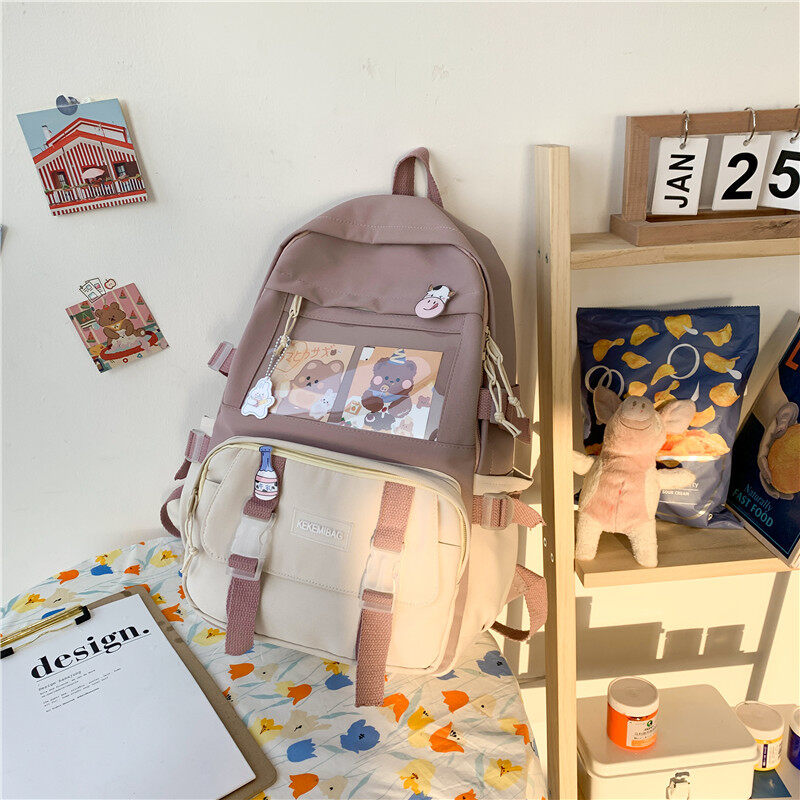 HOBIBEAR New Korean backpack large capacity middle school backpack fashion backpack