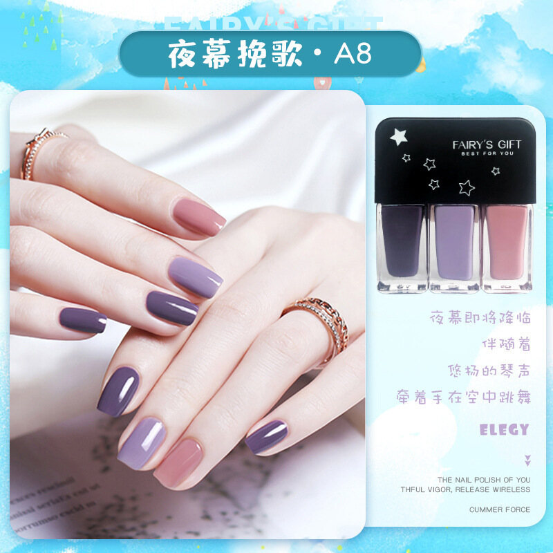 [HCM]Bộ Sơn Móng Tay Ba Màu Không Thấm Nước Làm Khô Nhanh nhiều mẫu