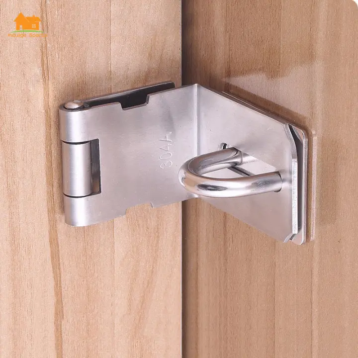 Door Hasp Latch 90 Degree Stainless Steel Safety Angle Locking