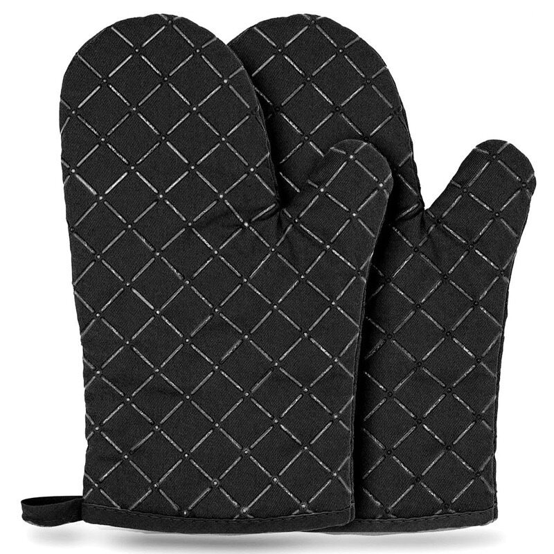 1 Pair Heat Resistant Non-Slip Oven Gloves Double Sided Kitchen Oven Mitts For Cooking/Grilling/Baking/Barbecue Christmas Oven Gloves