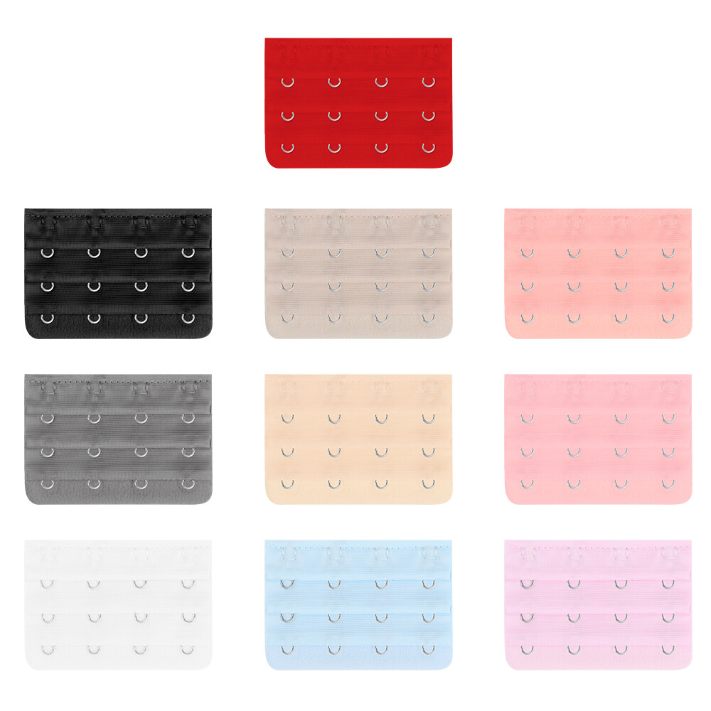 【Fairy Castle】 10 PCS 2/3/4 Móc Áo Ngực Mở Rộng Cho Phụ Nữ Của Áo Ngực Đàn Hồi Mở Rộng Dây Đeo Hook Clip Giãn Nở Có Thể Điều Chỉnh Vành Đai Khóa Phụ Kiện
