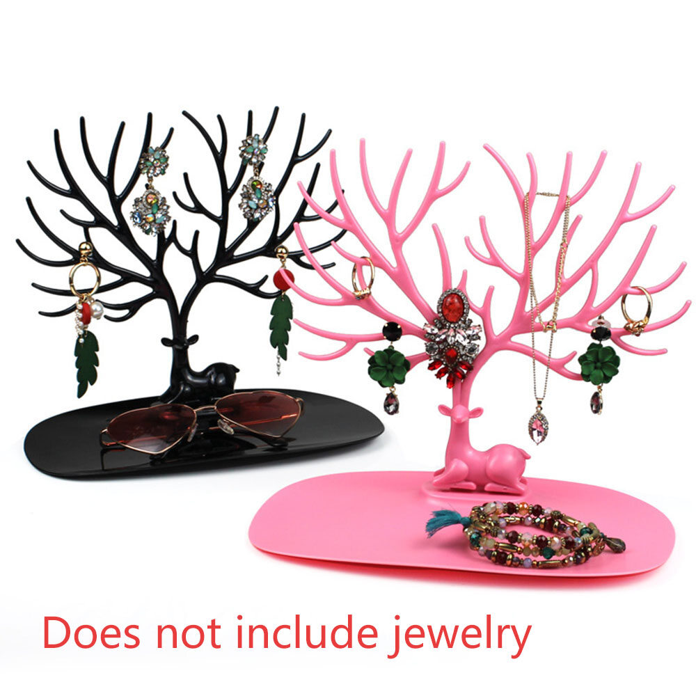 Earrings Bracelet Tree Shape Plastic Deer Holder Acrylic Stand Jewelry Organizer Jewelry Display Rack Ring Display Tools Ornament