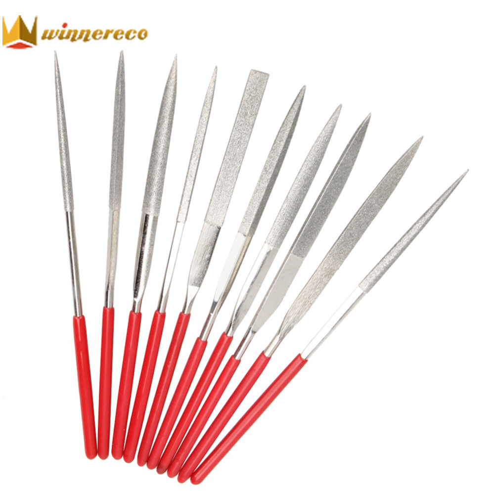 Winnereco Bộ 10 chiếc giũa kim cương mini 140mm tiện dụng cho đồ gốm thủ công-INTL