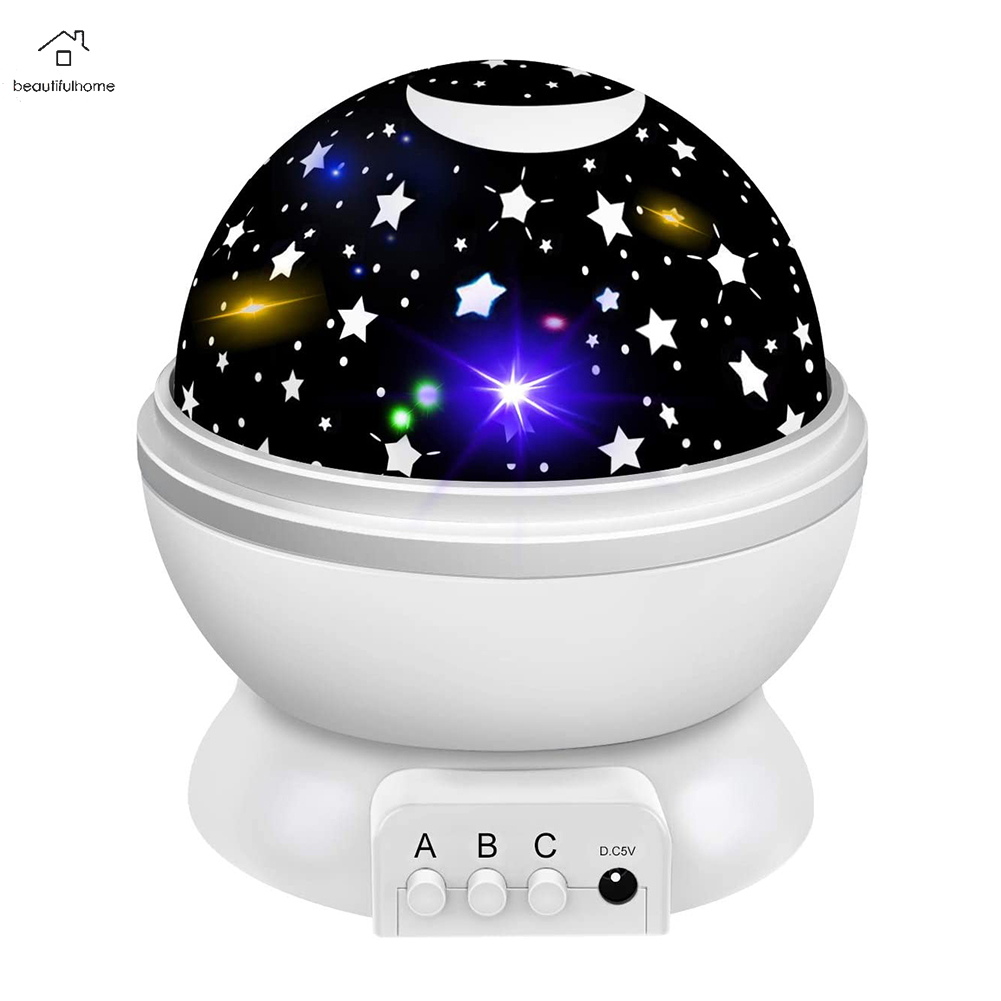 LED Galaxy Starry Sky Night Light Rotating Projector Star Moon Table Lamp