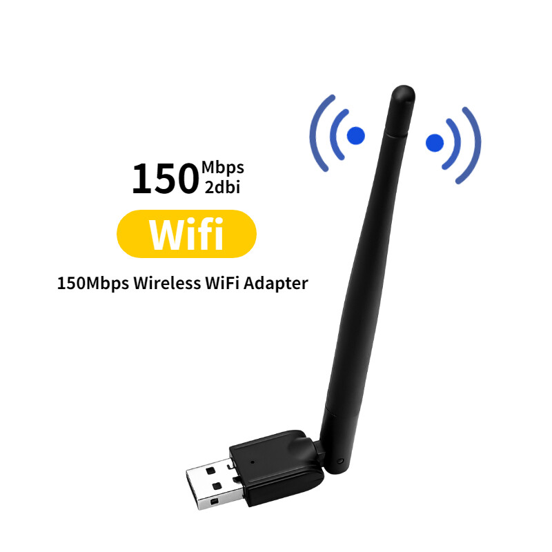 Kebidumei USB 2.0 WiFi Wireless Network Card MT7601 USB WiFi Adapter 150Mbps 802.11 b/g/n LAN Adapter Mini Wi-fi Receiver Dongle with Rotatable Antenna