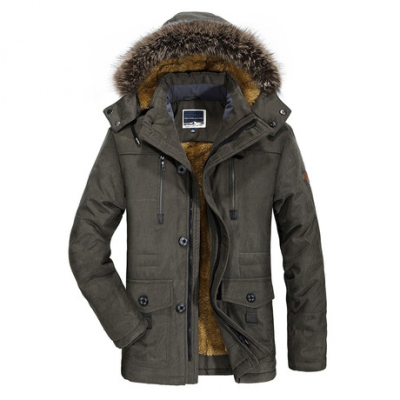 Winter Jacket Men Plus Size 5XL 6XL Cotton Padded Warm Parka Coat Casual Faux Fur Hooded Fleece Long Male Jacket Windbreaker Men YCLAN