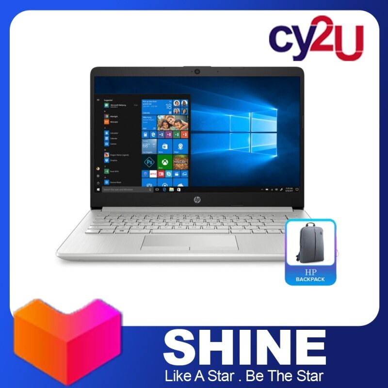 HP 14s-cf0064TU 14 HD Laptop - Natural Silver (Intel Celeron N4000, 4GB RAM, 256GB SSD, Intel UHD Graphics, Win10) + HP Backpack Malaysia
