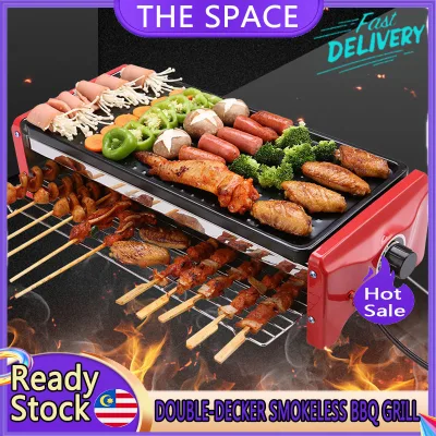 【Ready Stock】Electric Barbeque Grill BBQ & Smokeless Barbecue Korean Pan Teppanyaki Non-Stick Multifunction