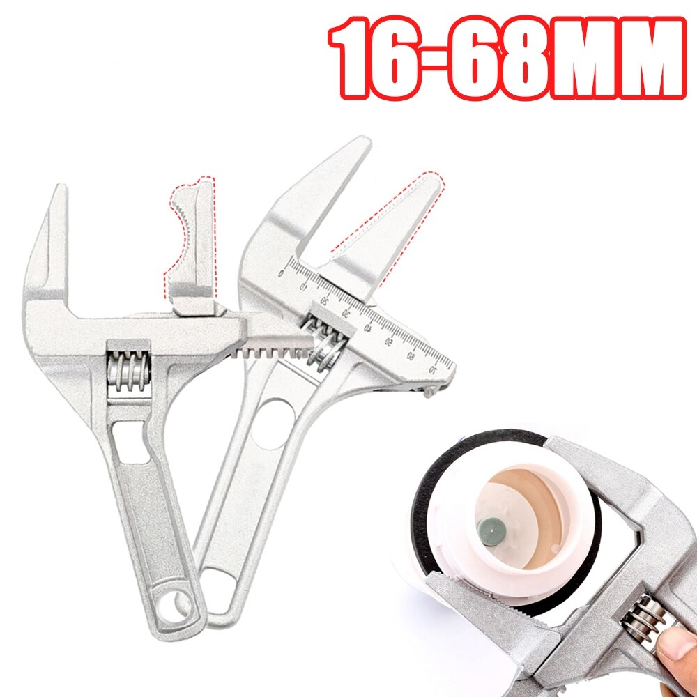 【hot】 Multi function Sanitary Wrench Aluminium Alloy Short Handle Large Opening Wrenches Universal Spanner Repair Tool for Water Pipe
