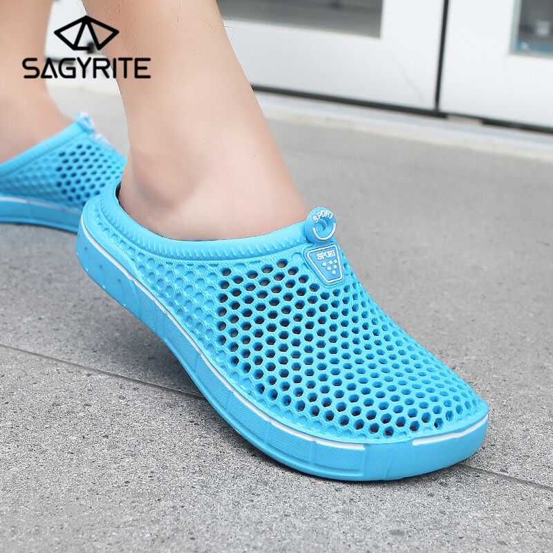 SAGYRITE Bathroom Slippers for Men Couple Garden Shoes Beach Sandals for Men and Women Mules