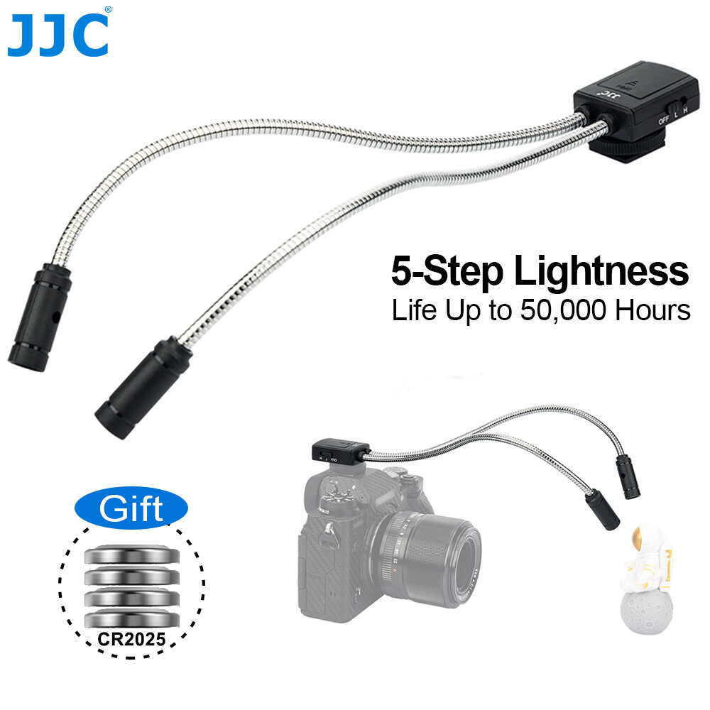 JJC LED Macro Arm Light Shoe Mount Angle Adjustable Macro Photography LED Lamp Fit Shooting Insects Plants Jewelry Camera Flash Accessories
