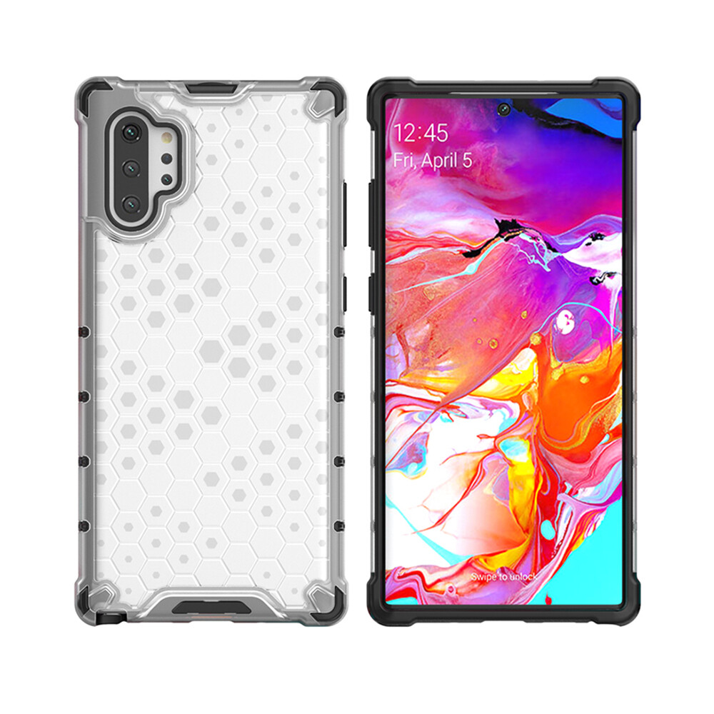 UFLAXE Honeycomb Shockproof Hard Case for Samsung Galaxy Note 10 / Note 10 Plus / Note 10 Lite Full Protection Clear Translucent Case Durable Back Cover anti-shock Protective Casing