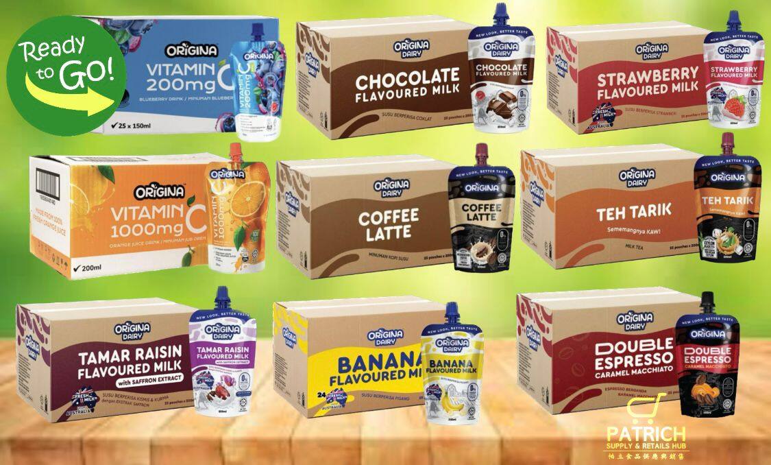 ORIGINA DAIRY DRINK CARTON [25 POUCHES] Chocolate / Strawberry / Teh
